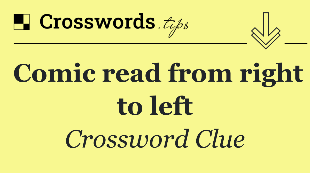 Comic read from right to left