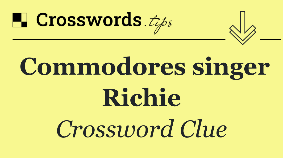 Commodores singer Richie