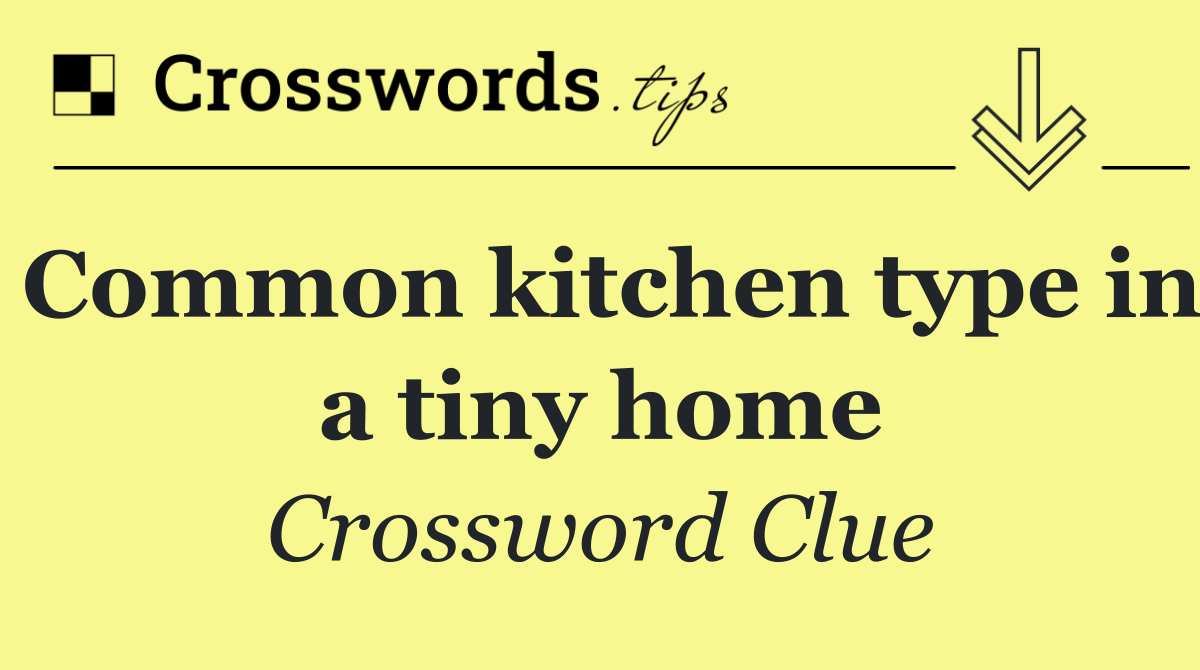 Common kitchen type in a tiny home