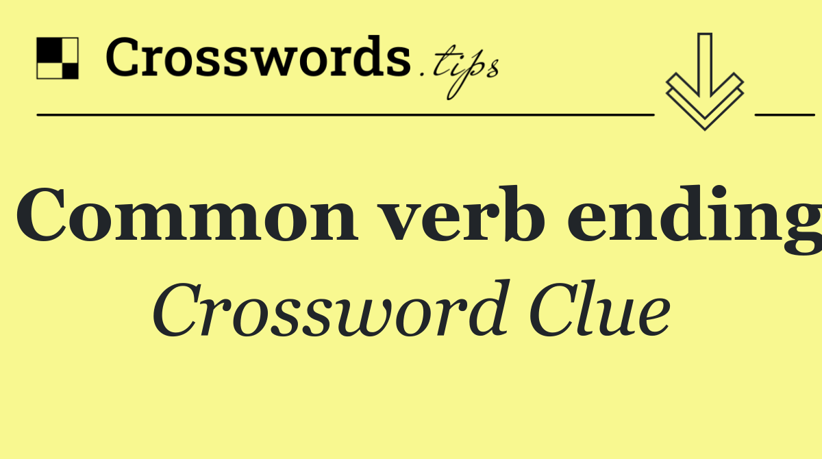 Common verb ending