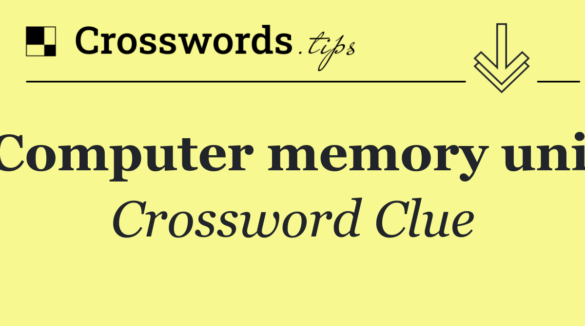 Computer memory unit