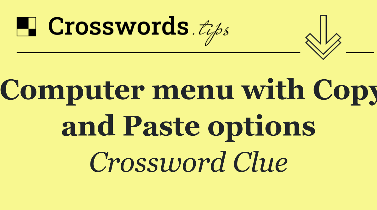 Computer menu with Copy and Paste options