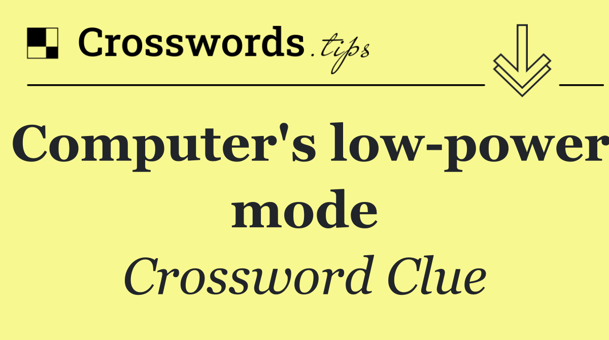 Computer's low power mode
