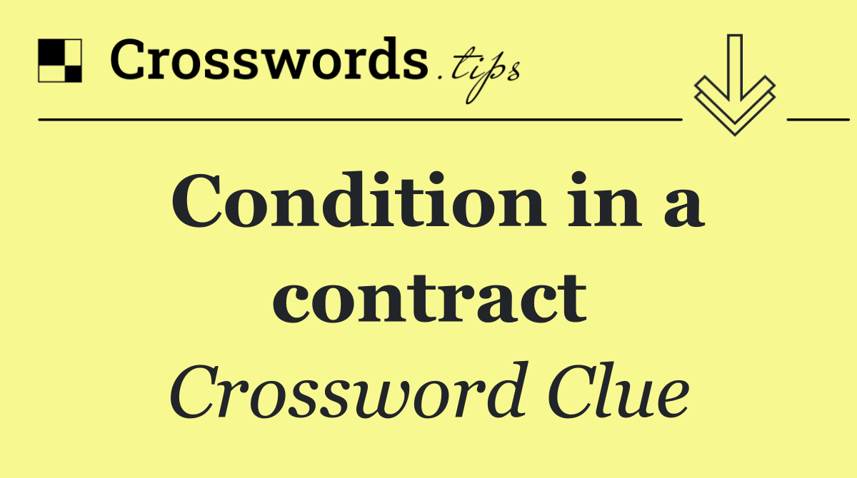 Condition in a contract