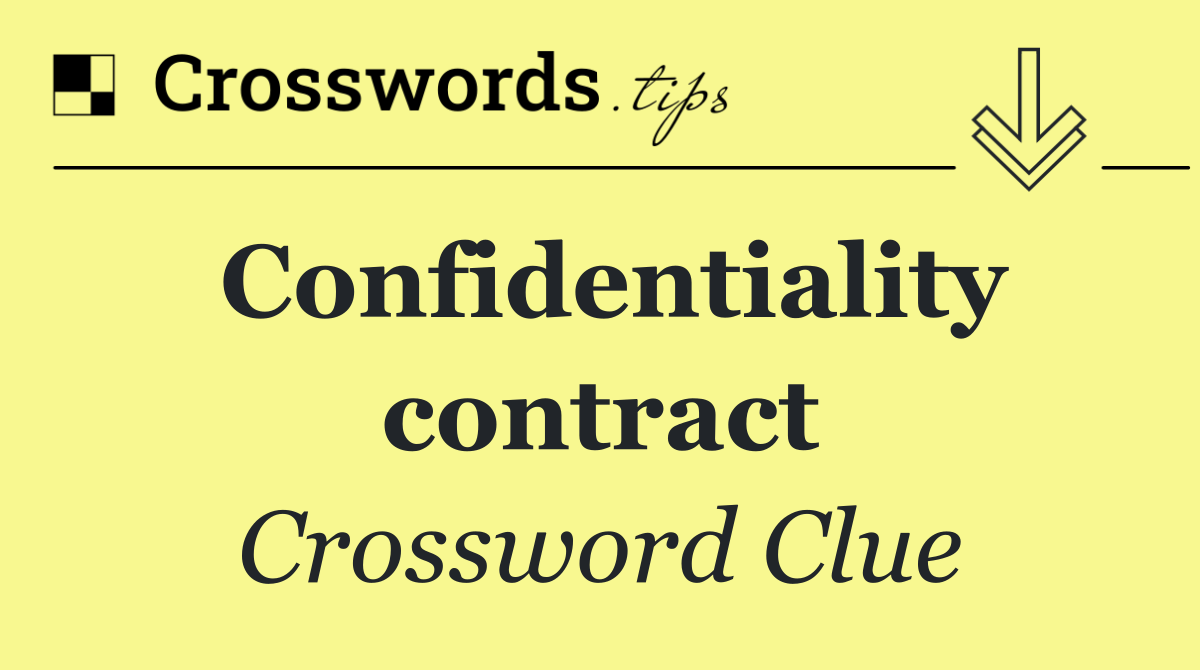 Confidentiality contract