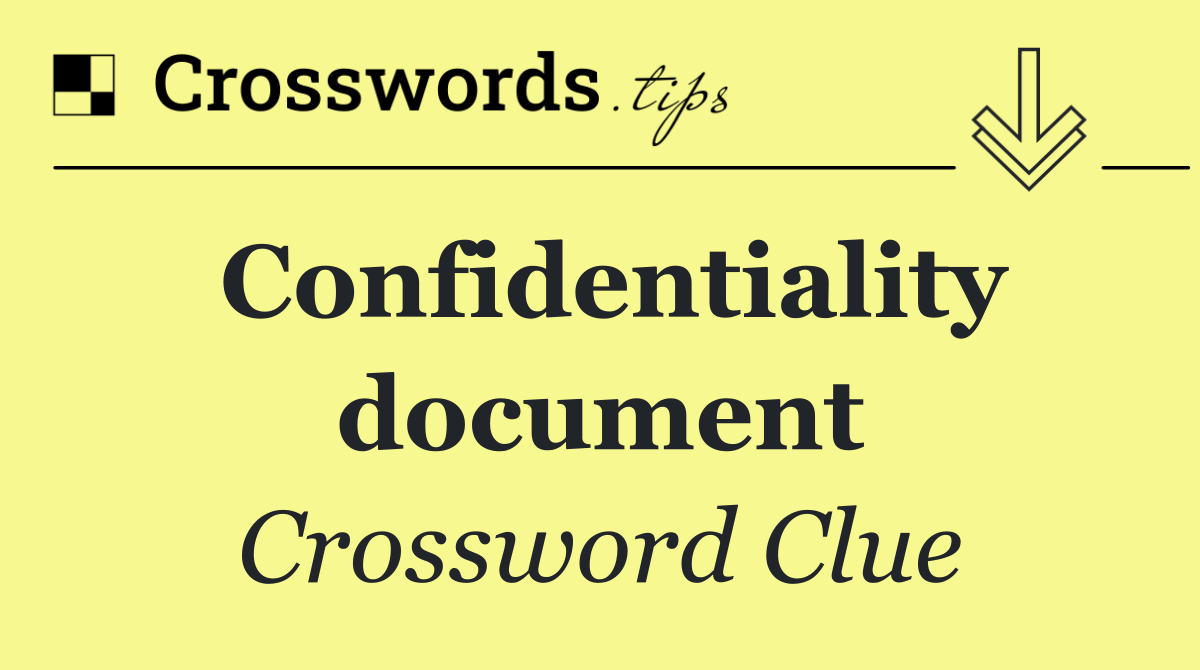 Confidentiality document