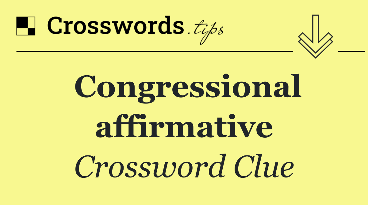 Congressional affirmative