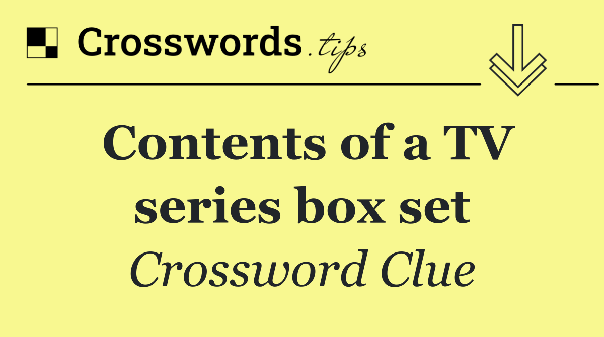 Contents of a TV series box set