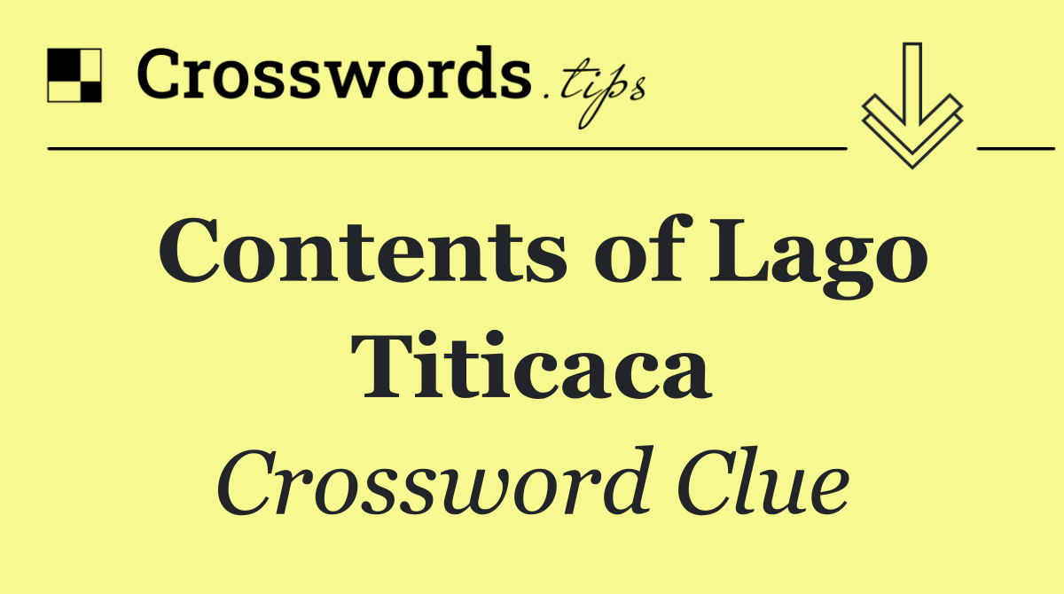 Contents of Lago Titicaca