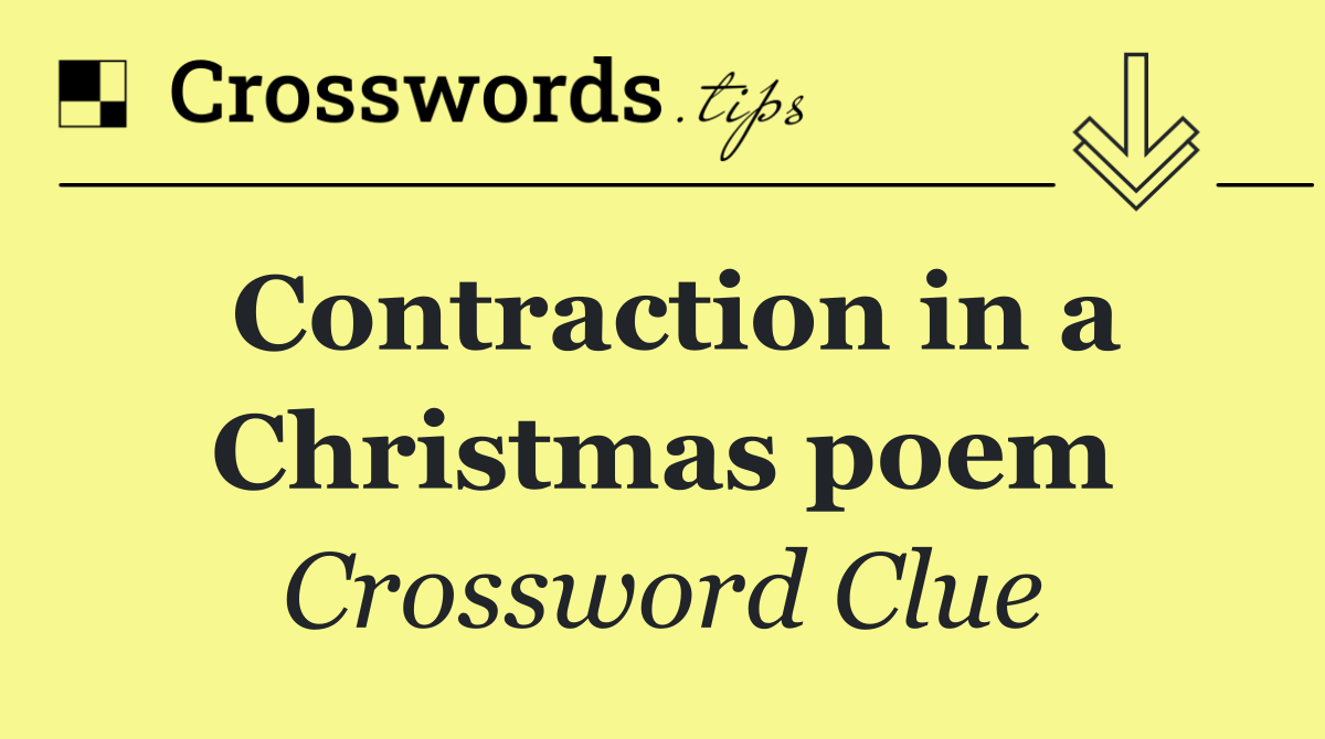 Contraction in a Christmas poem