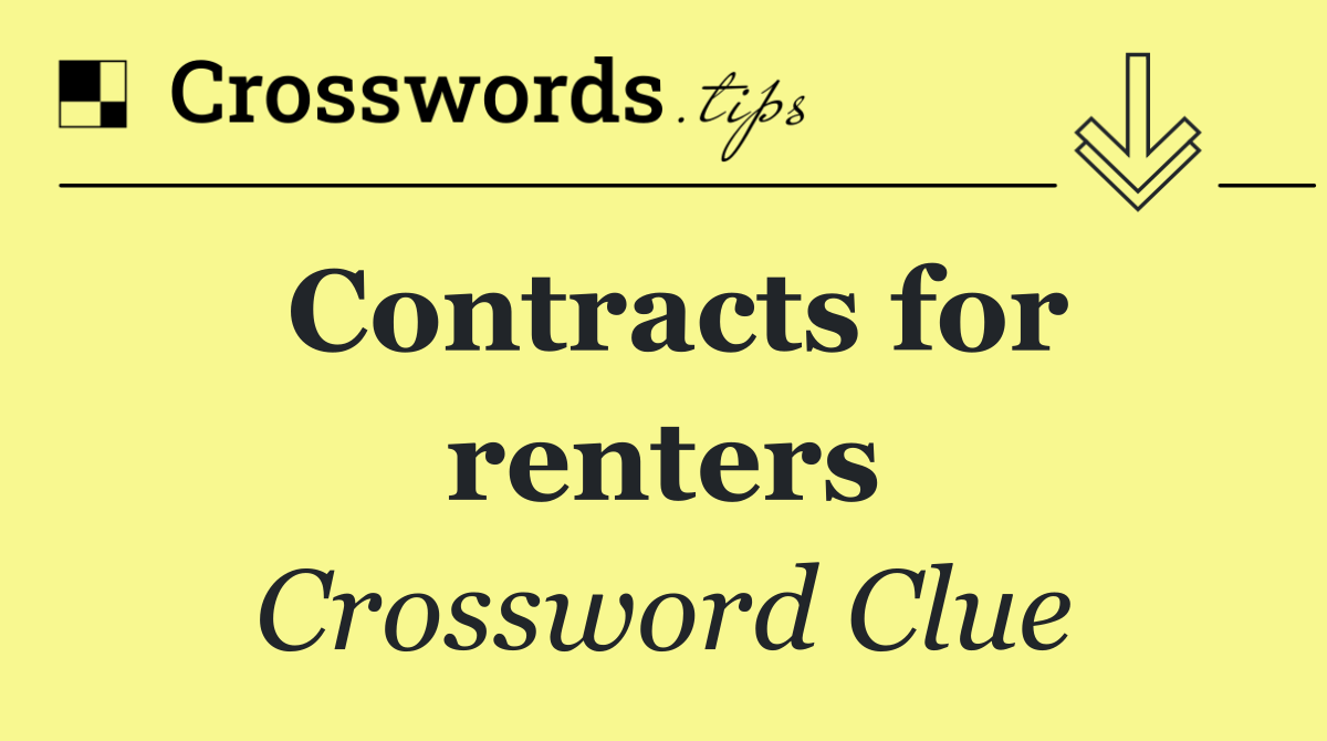 Contracts for renters