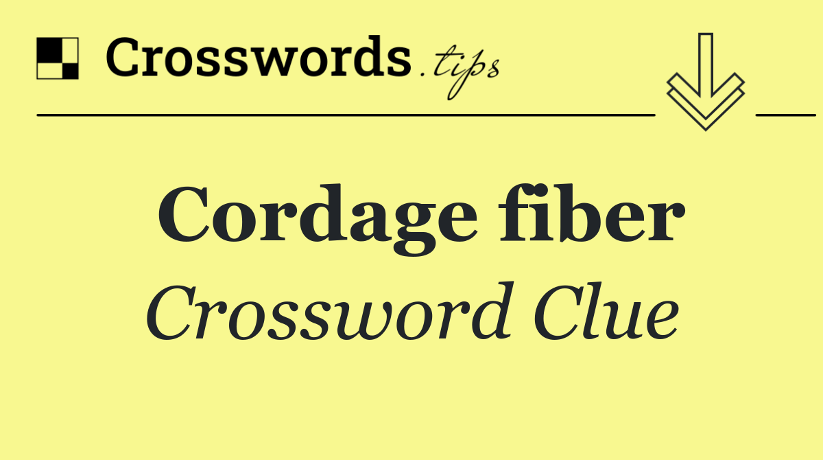 Cordage fiber