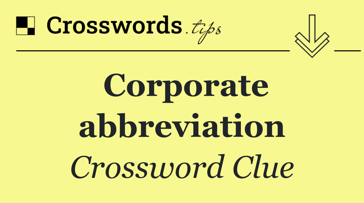 Corporate abbreviation