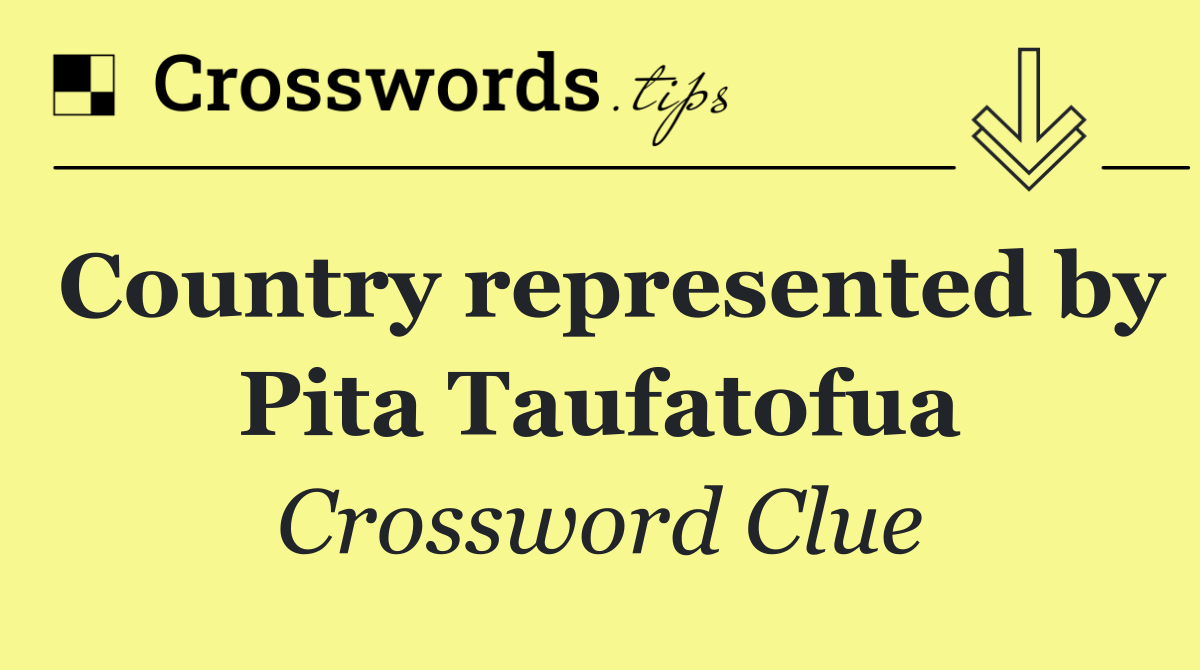 Country represented by Pita Taufatofua