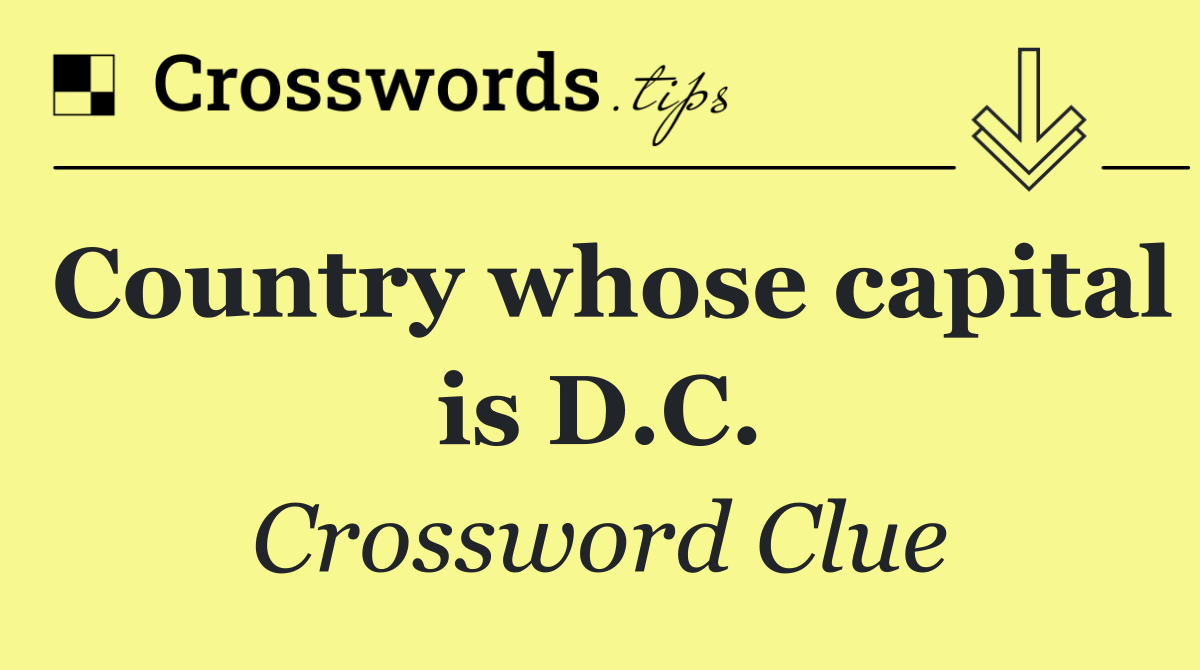 Country whose capital is D.C.