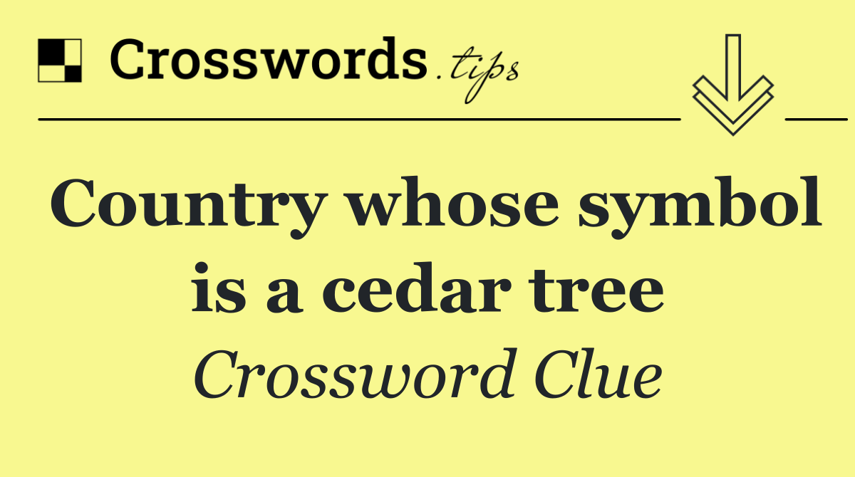 Country whose symbol is a cedar tree
