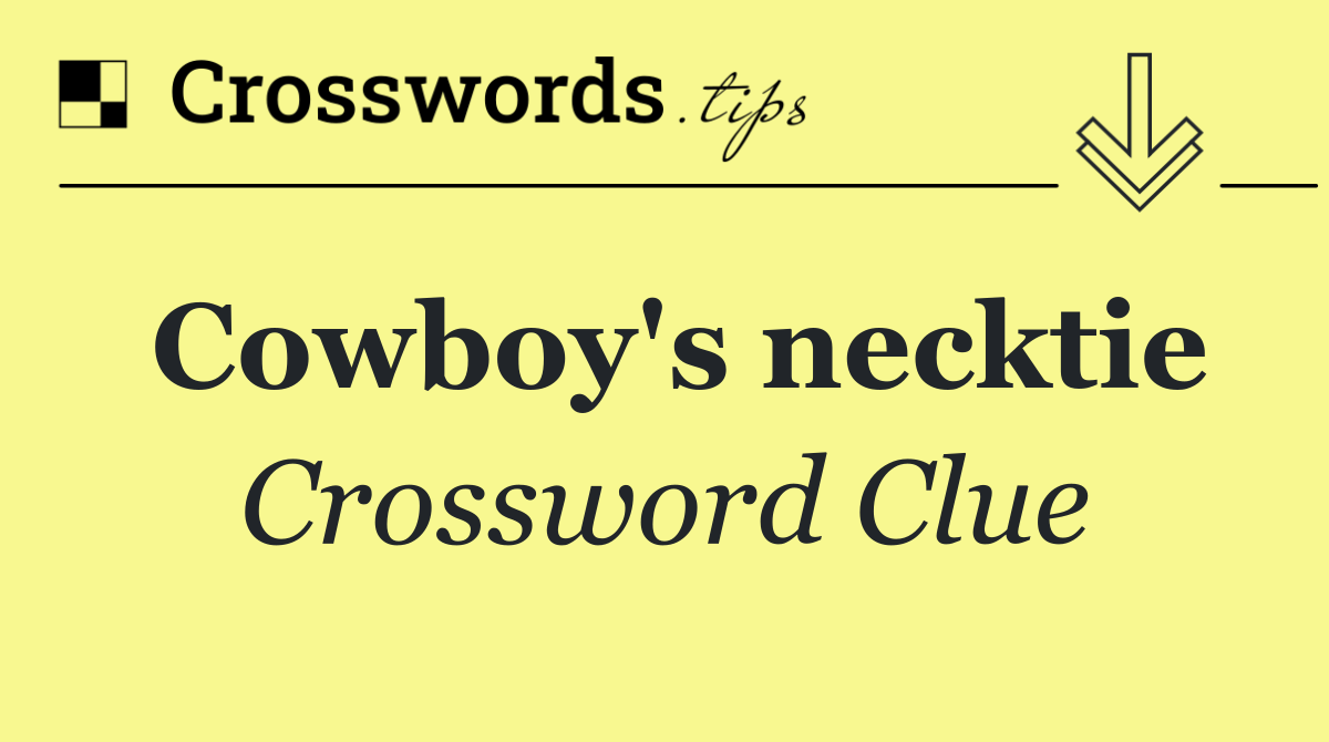 Cowboy's necktie