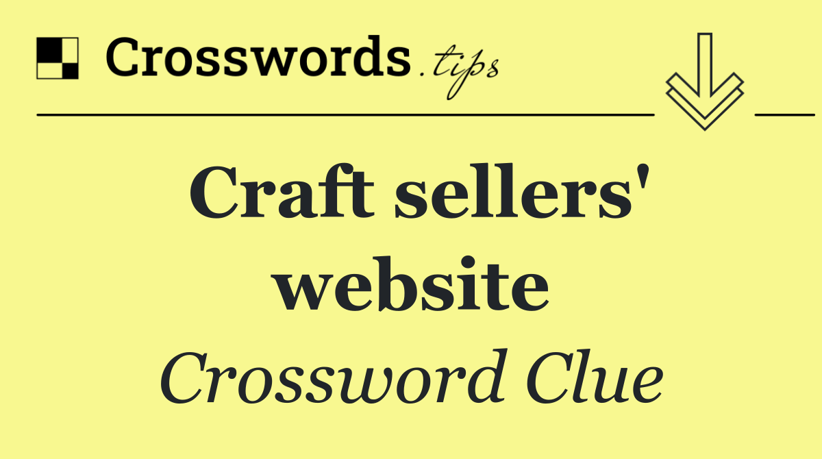Craft sellers' website