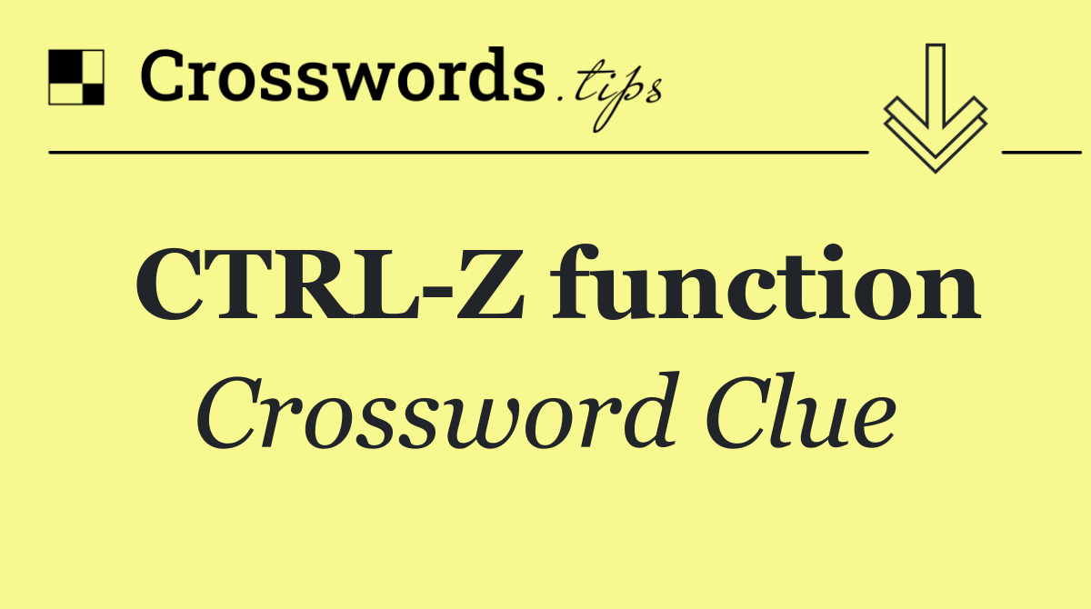 CTRL Z function