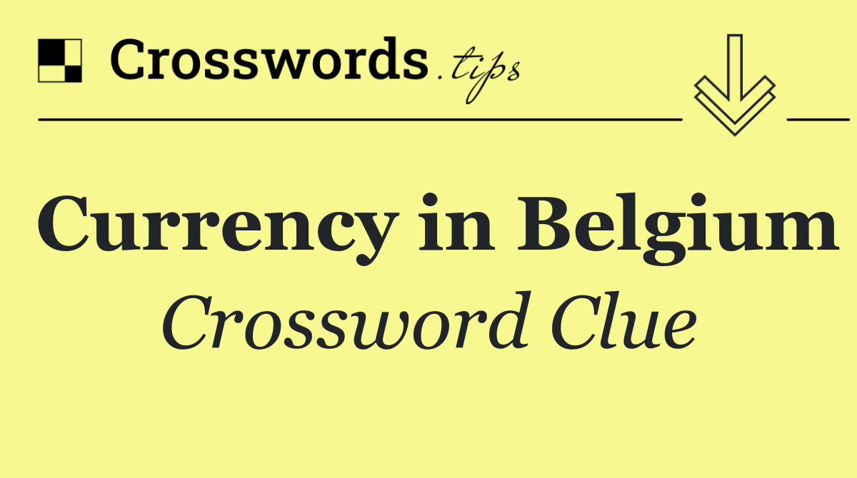 Currency in Belgium