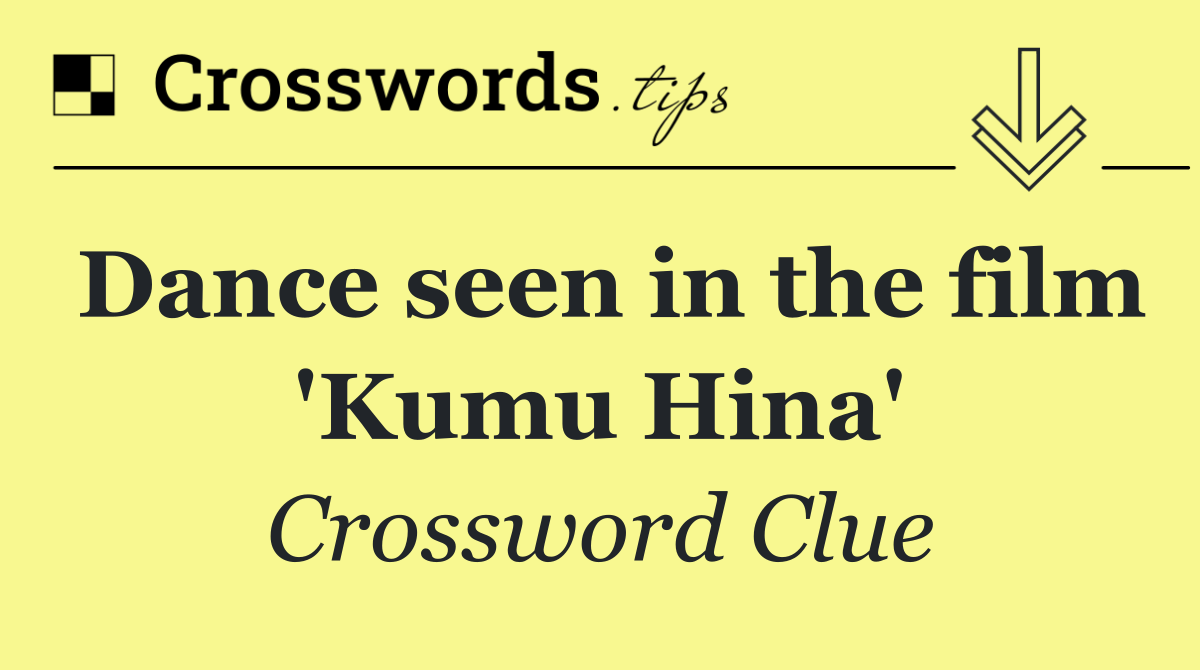 Dance seen in the film 'Kumu Hina'