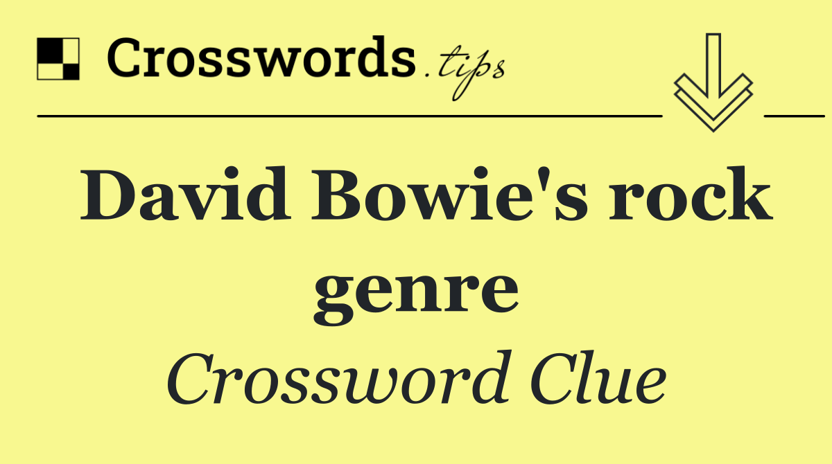 David Bowie's rock genre