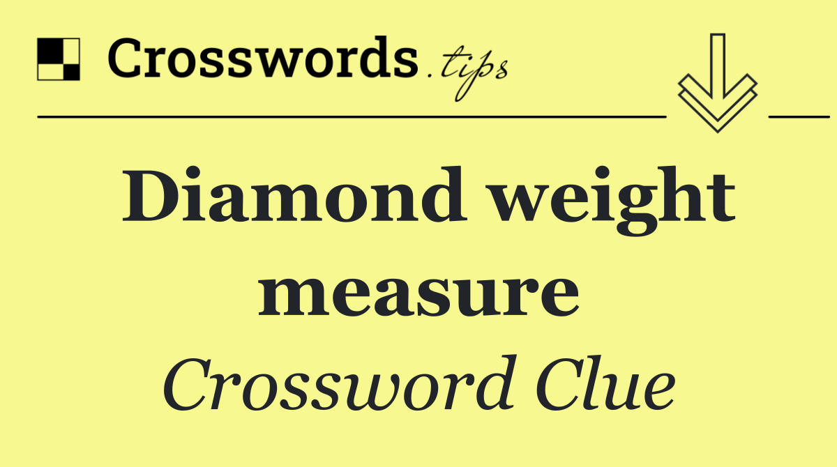 Diamond weight measure