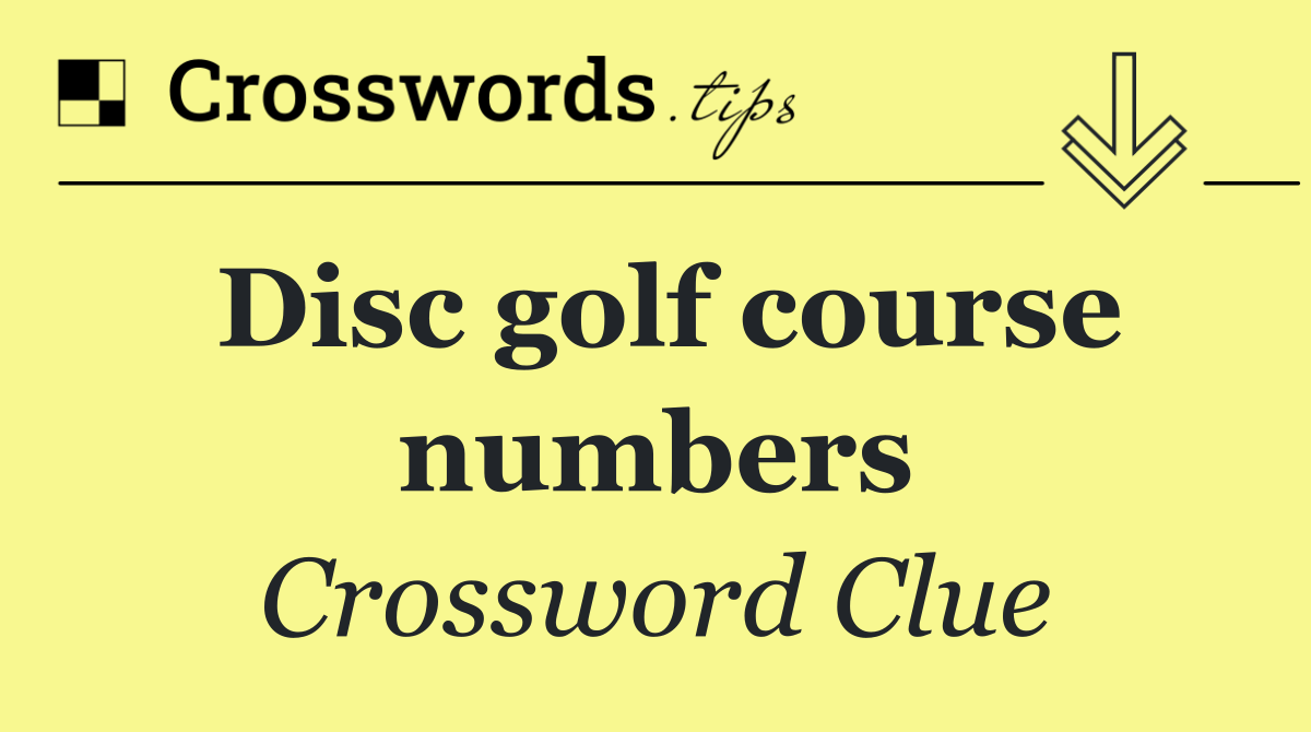 Disc golf course numbers
