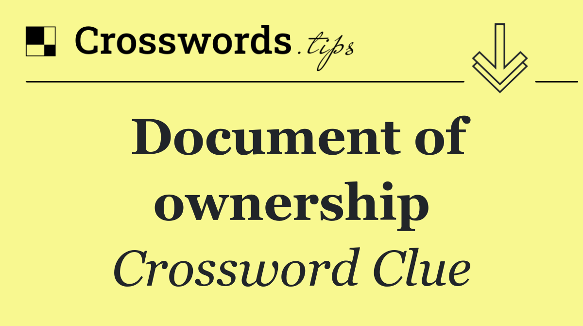 Document of ownership