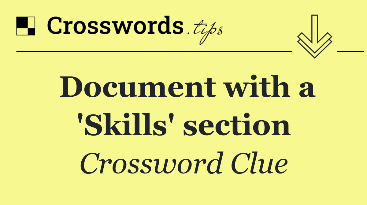 Document with a 'Skills' section