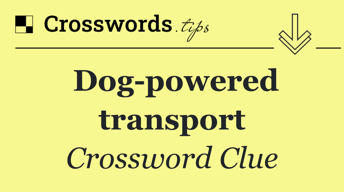 Dog powered transport