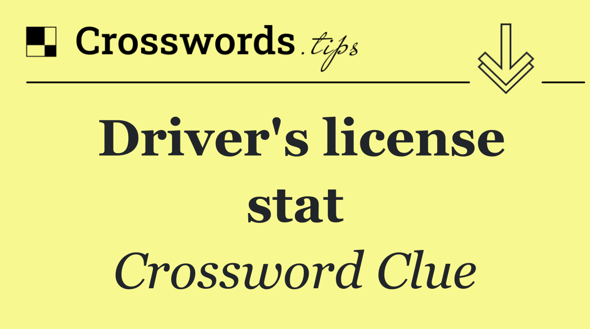 Driver's license stat