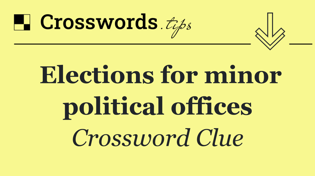 Elections for minor political offices