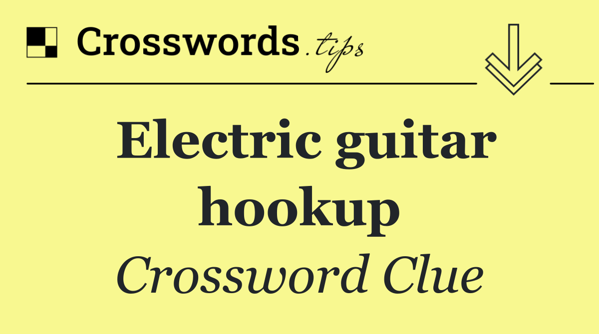 Electric guitar hookup