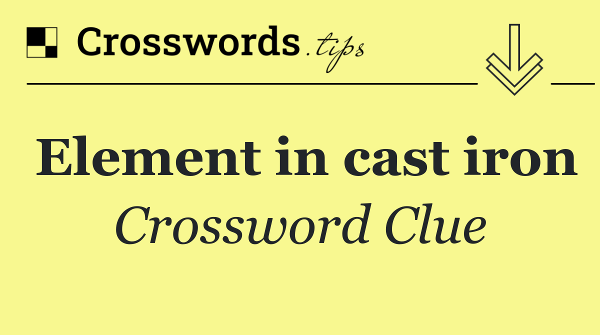 Element in cast iron