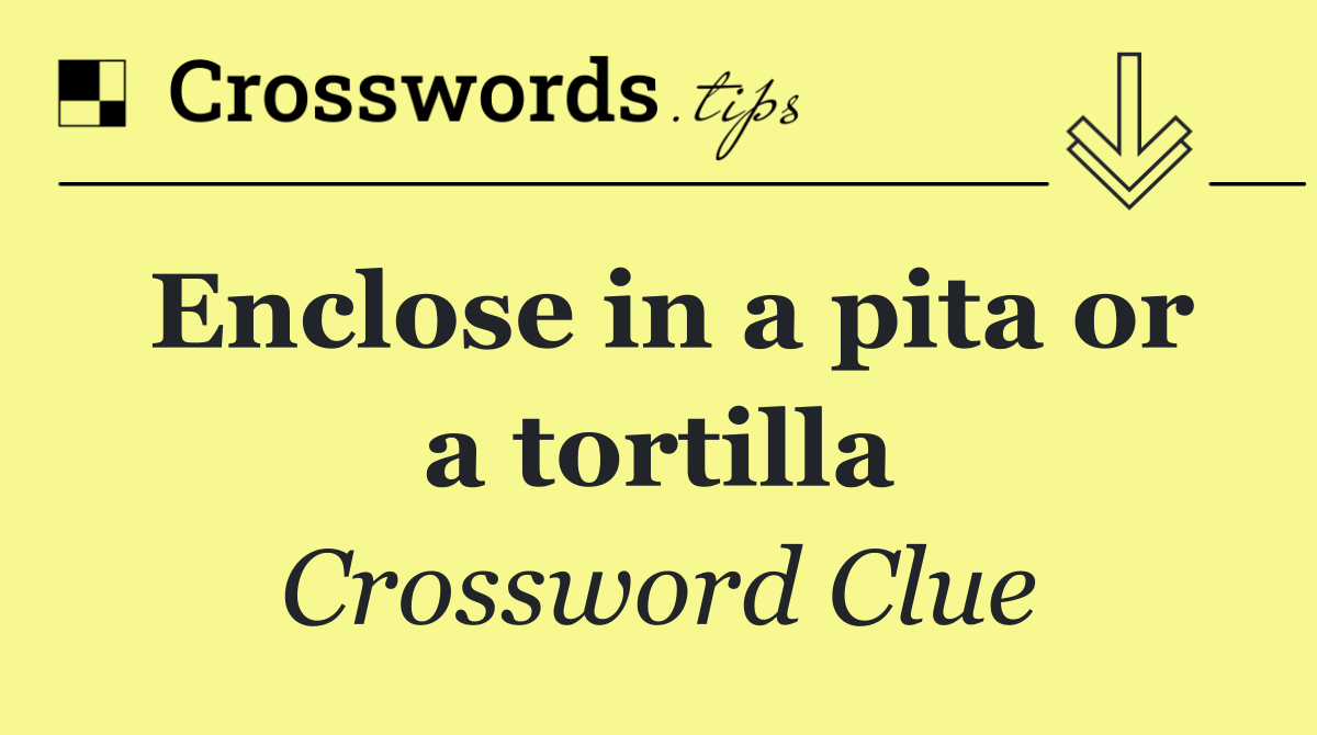 Enclose in a pita or a tortilla