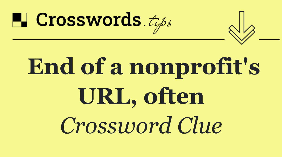 End of a nonprofit's URL, often