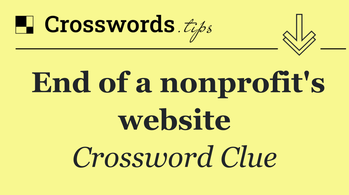 End of a nonprofit's website