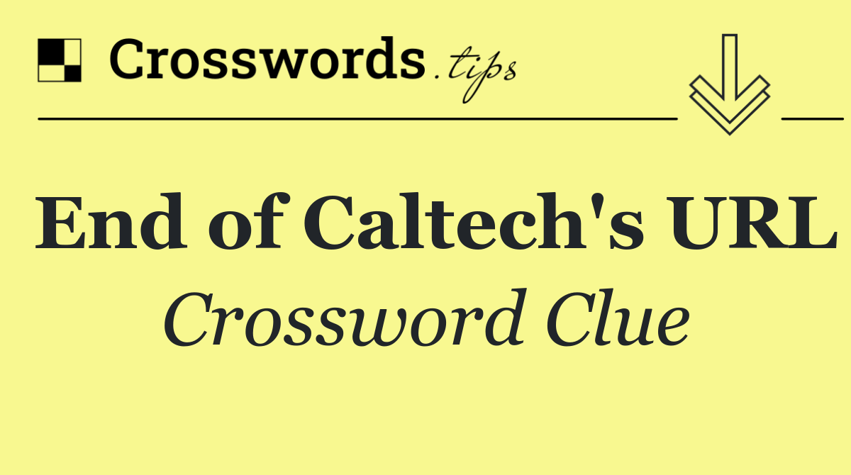 End of Caltech's URL
