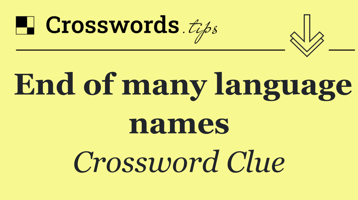 End of many language names