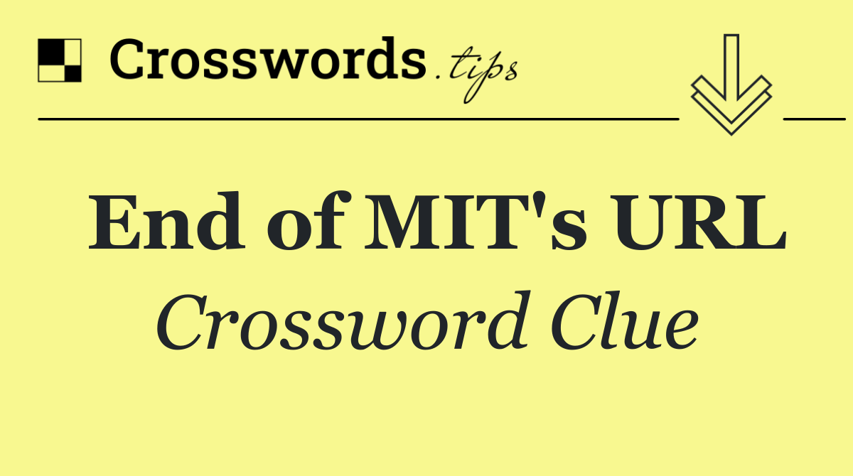 End of MIT's URL