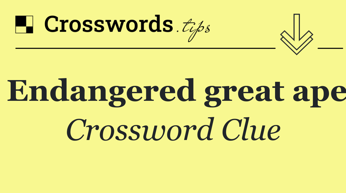 Endangered great ape