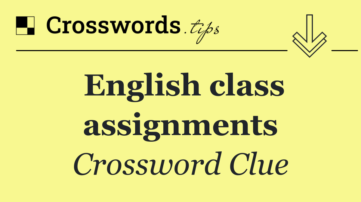 English class assignments