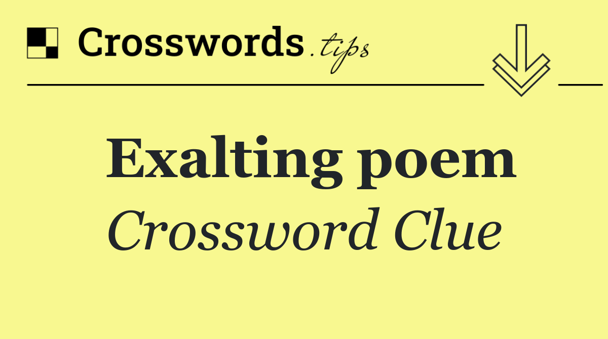 Exalting poem
