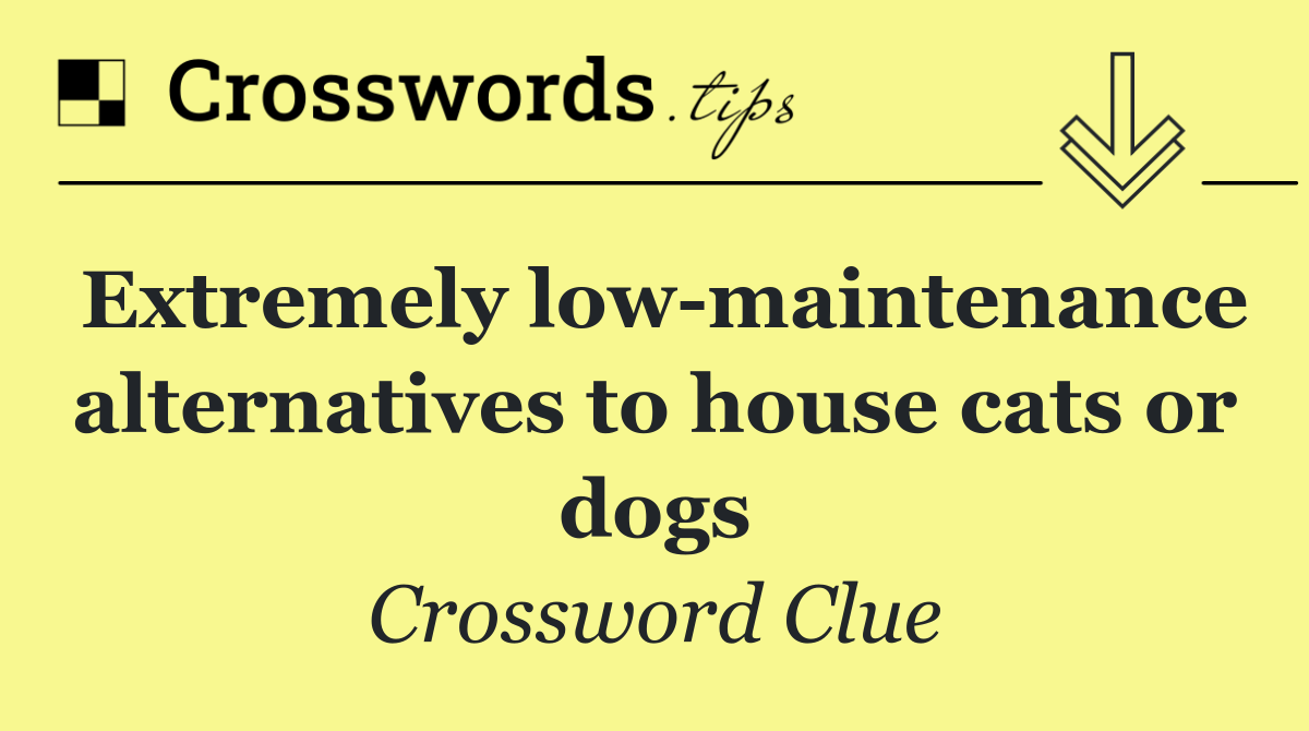 Extremely low maintenance alternatives to house cats or dogs