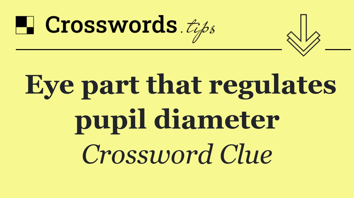 Eye part that regulates pupil diameter