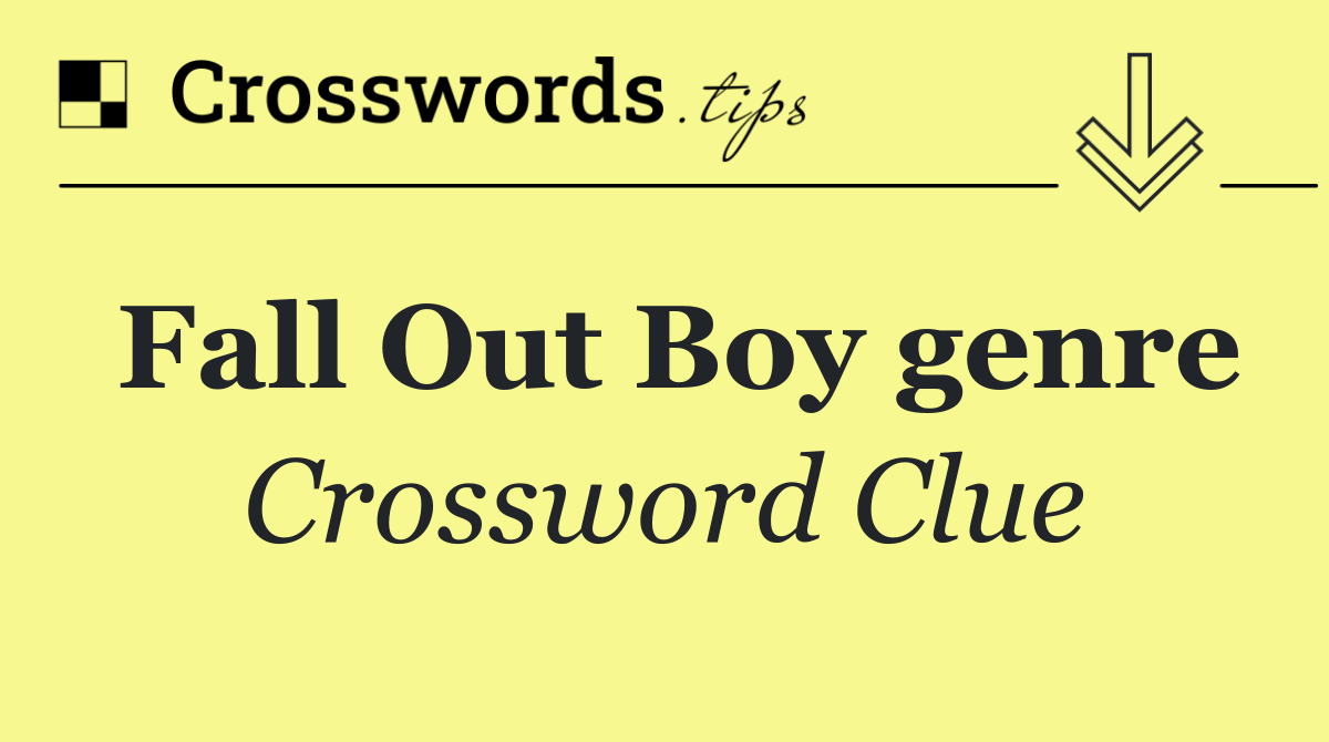 Fall Out Boy genre