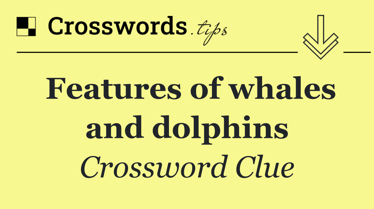 Features of whales and dolphins