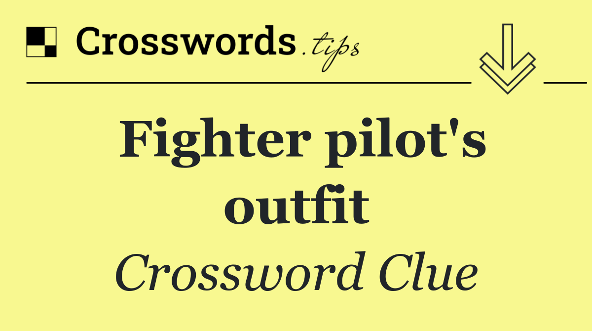 Fighter pilot's outfit