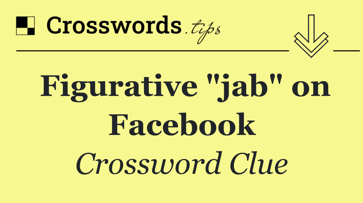 Figurative "jab" on Facebook